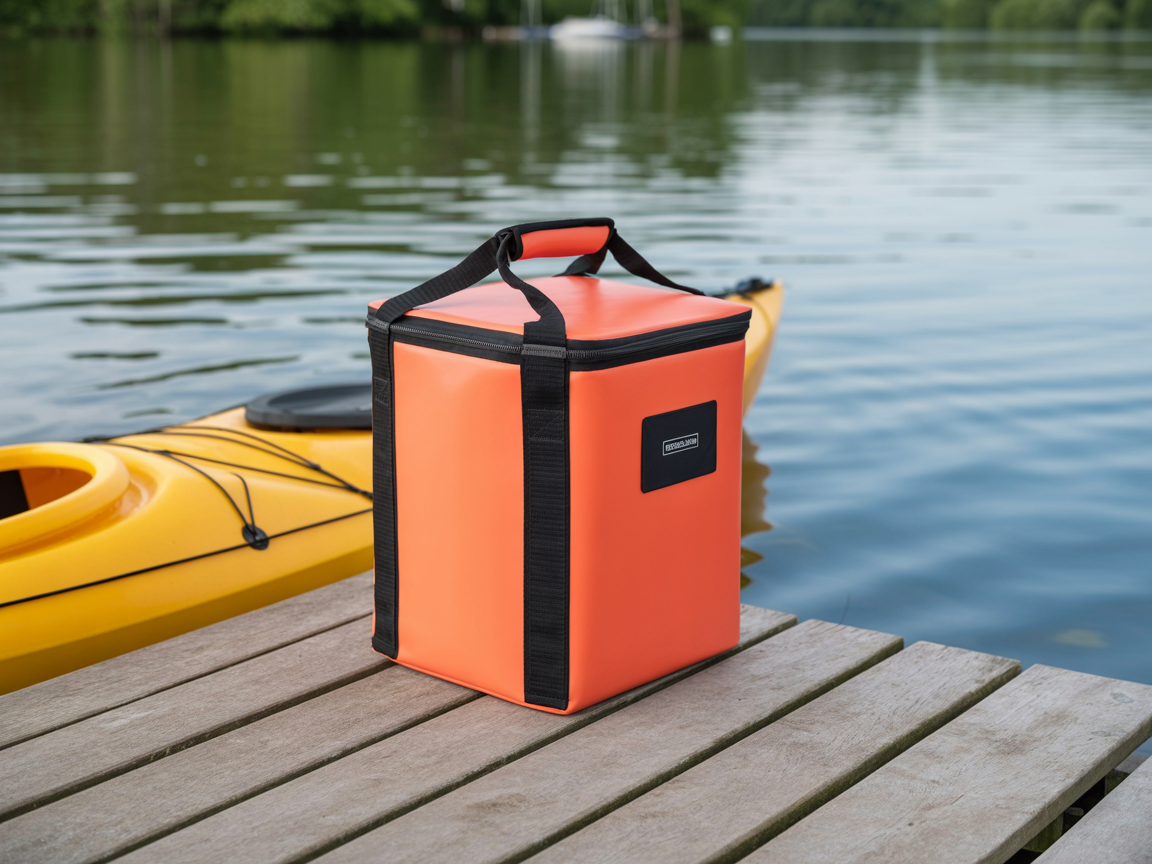 Portable cooler and dry bag for kayaking accessories
